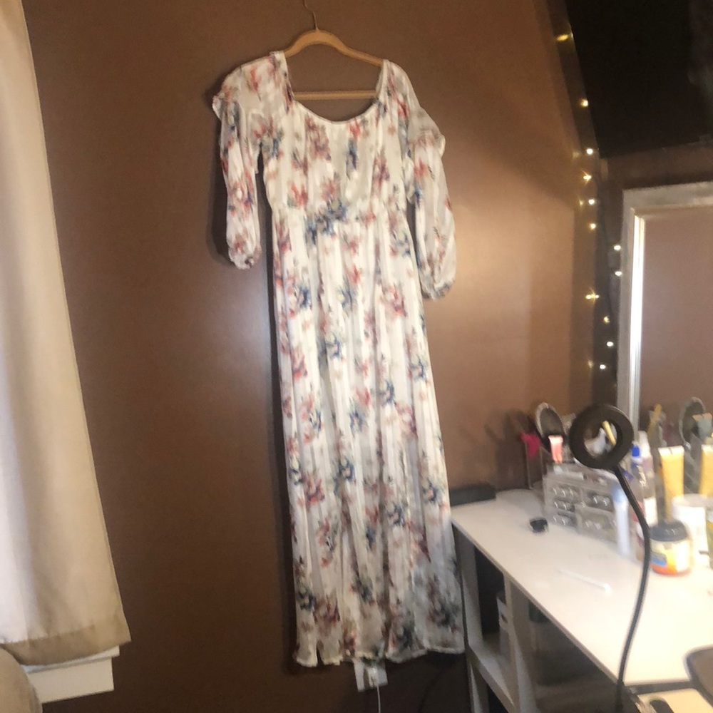 pink blush maternity dress